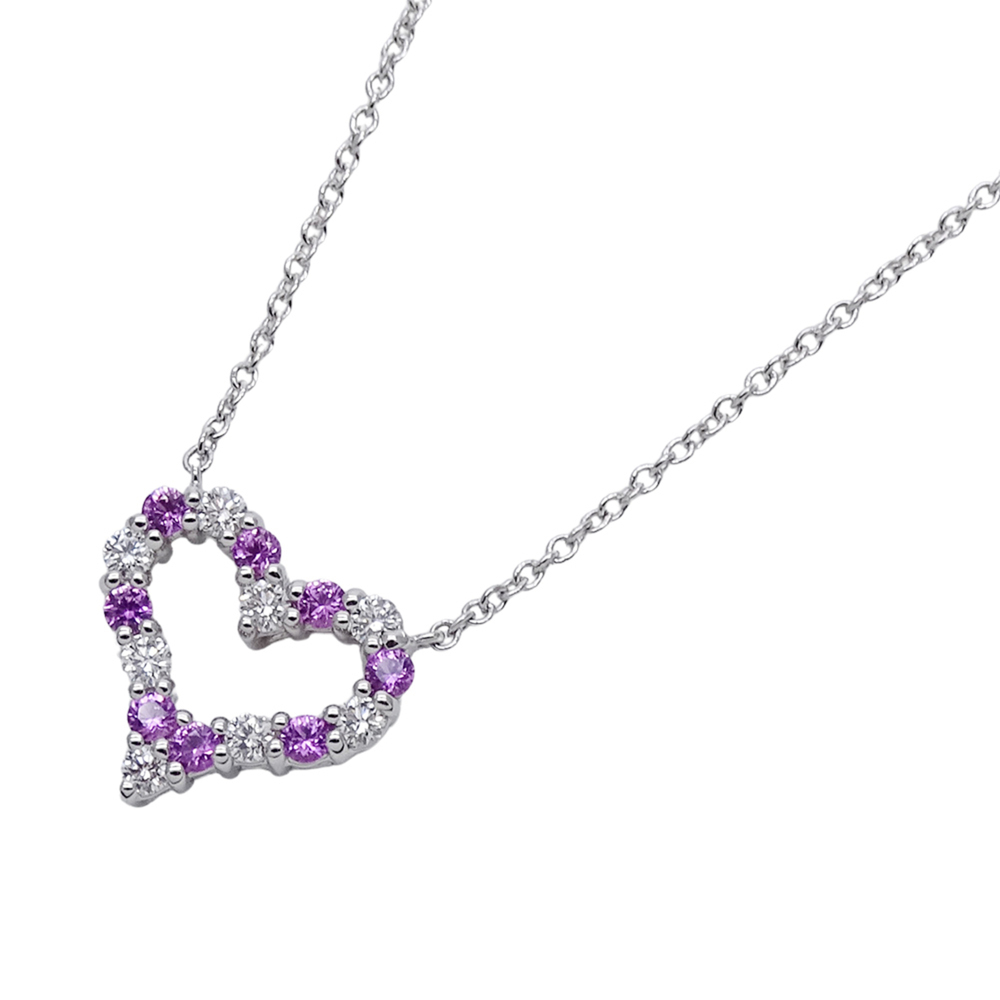 TIFFANY Authentic Silver Diamond Heart Necklace